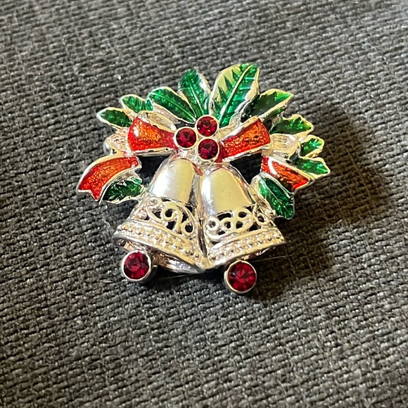 Vintage Jewelry Signed Avon Christmas Sleigh Bells Pin Brooch - Picture 3 of 13